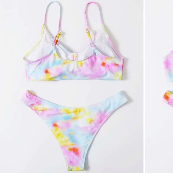 Adorable Tie Dye Swimsuit with Drawstring Front - Picture 4 of 7